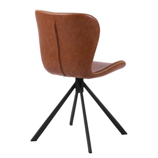 Drehbarer Polsterstuhl LIVARAS - Kunstleder Reena: Cognac - Image 7