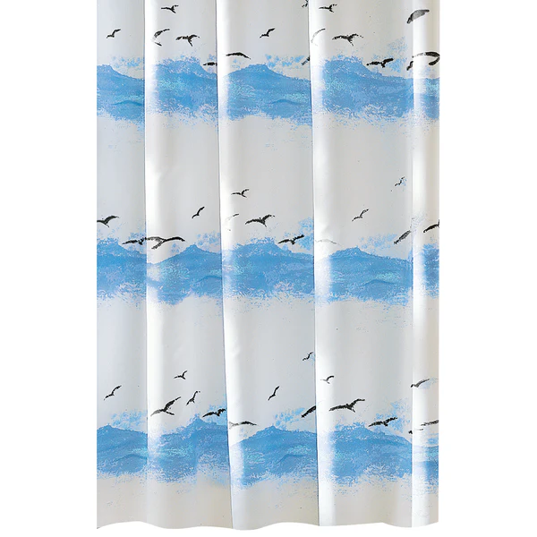 Duschvorhang Seaside - Polyester - Krokusblau - 180 x 200 cm