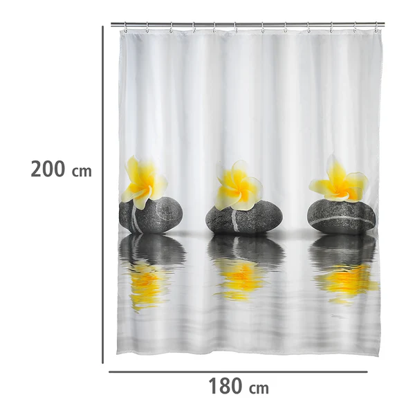 Duschvorhang Stones Flower - Kunstfaser - Creme / Grau - Image 3