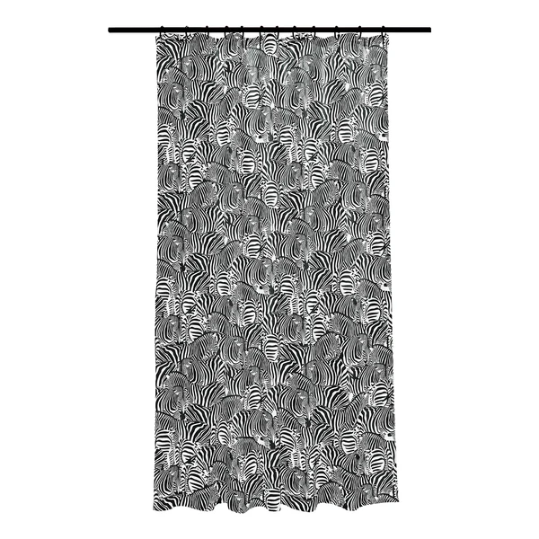 Duschvorhang Zebra - Polyester - Schwarz / Weiß