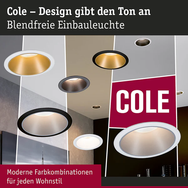 Einbauleuchte Cole Coin - Aluminium / Kunststoff - Weiß - 1er Set - Image 9