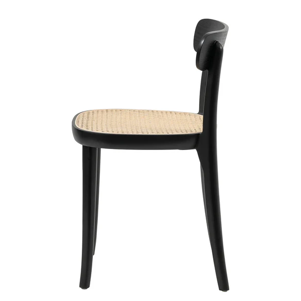 Esszimmerstuhl Darcey (2er-Set) - Polywood & Rattan / Buche massiv - Rattan / Schwarz - Image 11