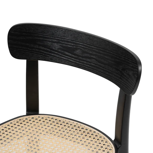 Esszimmerstuhl Darcey (2er-Set) - Polywood & Rattan / Buche massiv - Rattan / Schwarz - Image 13