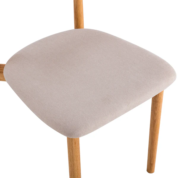 Esszimmerstuhl Lolif 2er-Set - Webstoff / Eiche massiv - Beige / Eiche - Eiche Hell - Image 14