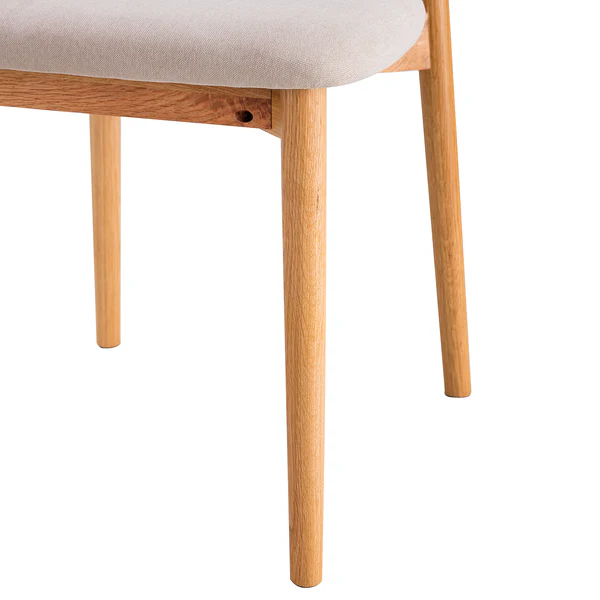Esszimmerstuhl Lolif 2er-Set - Webstoff / Eiche massiv - Beige / Eiche - Eiche Hell - Image 15