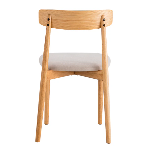 Esszimmerstuhl Lolif 2er-Set - Webstoff / Eiche massiv - Beige / Eiche - Eiche Hell - Image 7