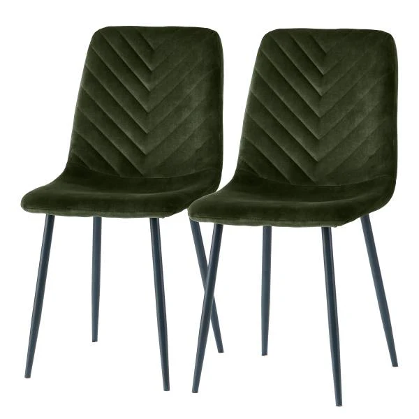 Esszimmerstuhl Mompeo 2er-Set - Olivgrün