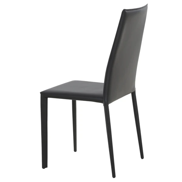 Esszimmerstuhl Portola (2er-Set) - Recyceltes Leder / Eisen - Schwarz - Image 8