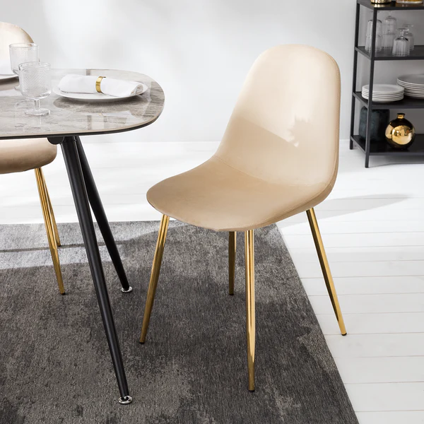 Esszimmerstuhl Yoyce II - Samt Tiru: Beige - 2er Set - Image 3