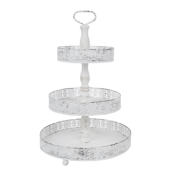 Etagere Erulina - Messing - Weiß