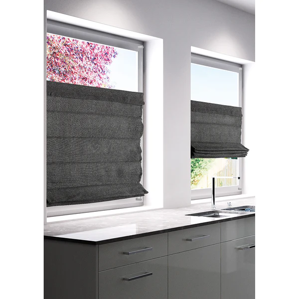 Faltrollo Chalet Blickdicht - Polyester - Anthrazit - 130 x 80 cm - Image 3