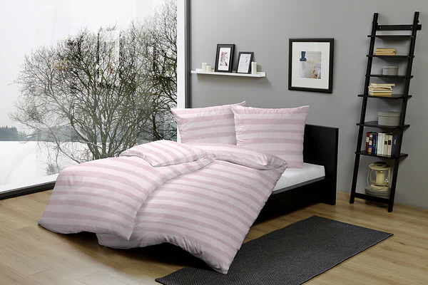 Feinbiber-Bettwäsche Zerrenda - Baumwolle - Pink - 135 x 200 cm - Image 2