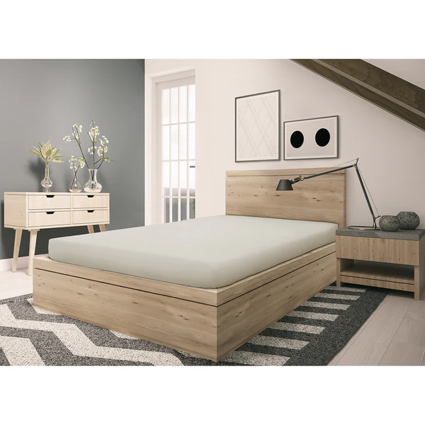 Feinbiber Spannbettlaken Vindum - Baumwolle - Beige - 200 x 200 cm - Image 3