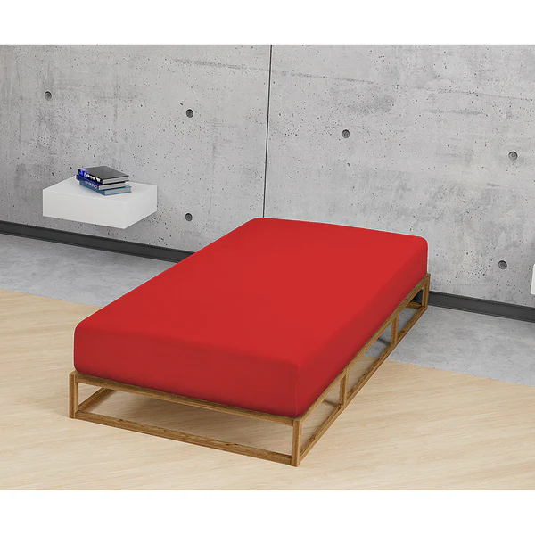 Feinjersey Spannbettuch 0077144 - Baumwolle Jersey - Rot - 180-200 x 200 cm - Image 2