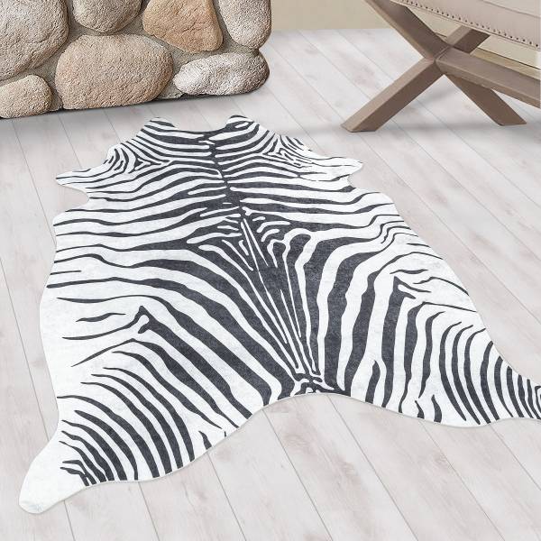 Fellteppich Etosha Typ A - Polyester - Schwarz - 100 x 135 cm - Image 2