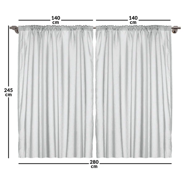 Fertiggardine Rustikal II (2er-Set) - Polyester - Blassbraun / Grau - 140 x 245 cm - Image 3
