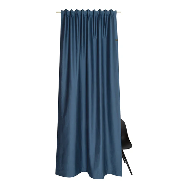 Fertiggardine Soft - Baumwolle / Polyester - Blau - 130 x 250 cm - Image 2