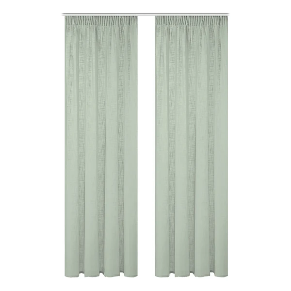 Fertiggardine Softy 2er-Set - Polyester - Pastellgrün - 140 x 245 cm