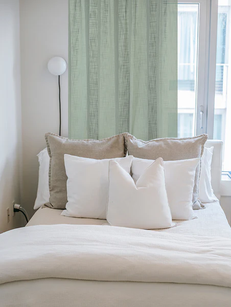 Fertiggardine Softy - Polyester - Pastellgrün - 140 x 245 cm - Image 2
