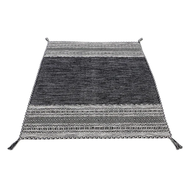 Flachgewebeteppich Kelim Azizi - Baumwolle - Schwarz - 80 x 150 cm - Image 2
