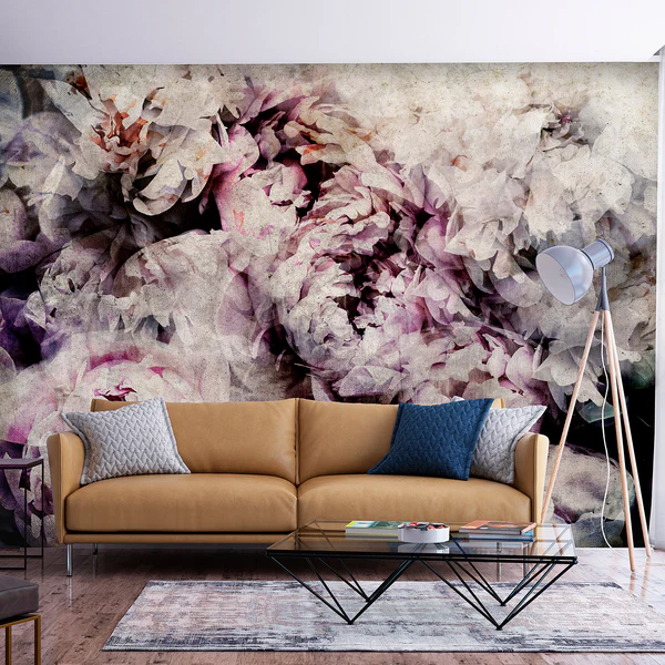 Fototapete Home Flowerbed - Vlies - Grau / Rosa - 400 x 280 cm - Image 2