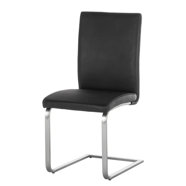 Freischwinger Augusta I (2er-Set) - Echtleder Aude: Schwarz - Ohne Armlehnen - Image 6