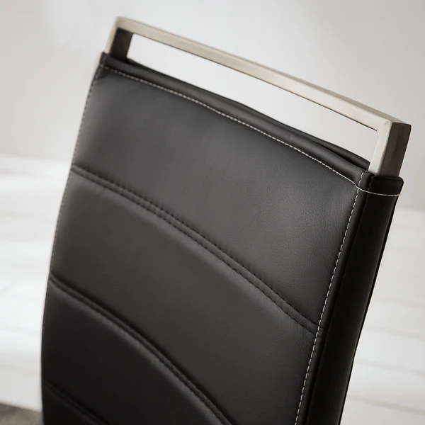 Freischwinger Lezuza - Kunstleder / Edelstahl - Kunstleder Leja: Schwarz - 2er Set - Image 11