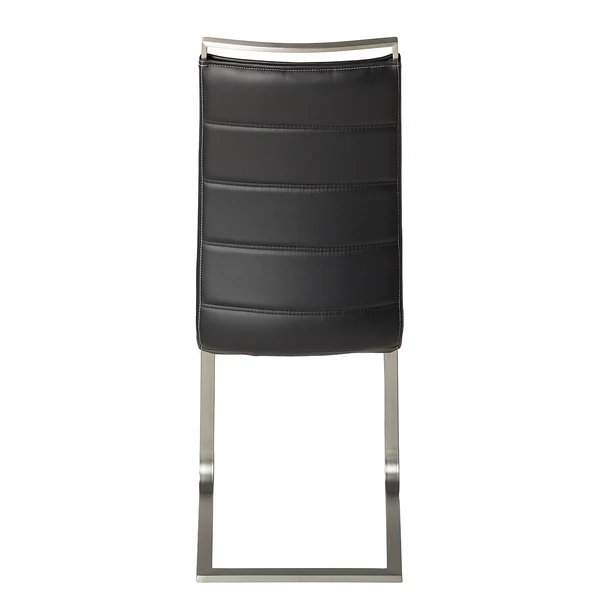 Freischwinger Lezuza - Kunstleder / Edelstahl - Kunstleder Leja: Schwarz - 2er Set - Image 6