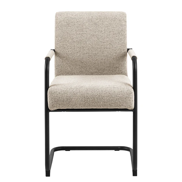 Freischwinger Marenla 2er-Set - Beige - Bouclé - Eisen - 51 x 85 x 65 cm - Image 4