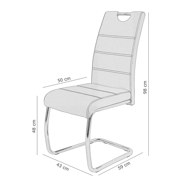 Freischwinger Onlay 2er-Set - Microfaser / Stahl - Anthrazit / Schwarz - Image 9