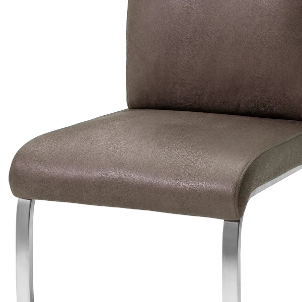 Freischwinger Sarena (2er-Set) - Microfaser / Edelstahl - Silber - Antikbraun - Image 5