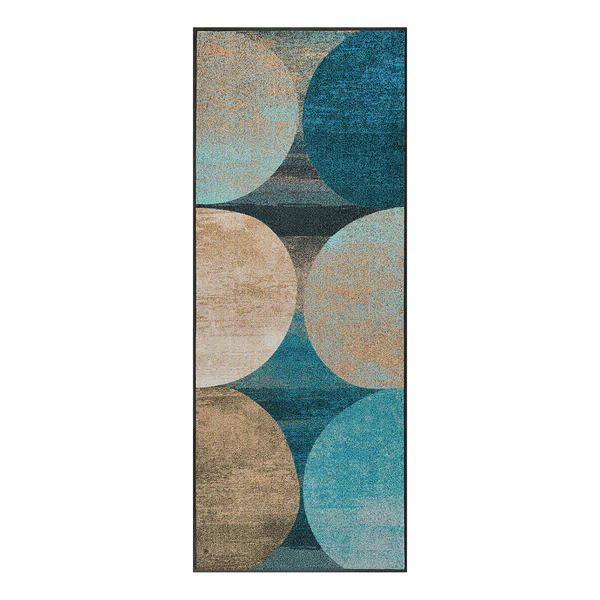 Fuß- & Sauberlaufmatte Galaxia - Polyamid / Nitrilgummi - Blau / Beige - 75 x 190 cm