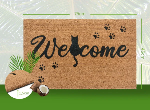 Fußmatte Kokos Cat Paws Welcome - Kokos - Beige / Schwarz - Image 6