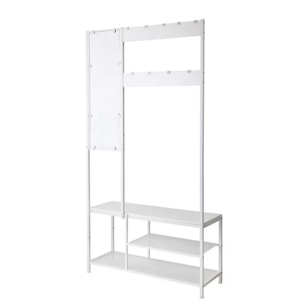 Garderobe Tarpey mit Spiegel - Metall - Weiß - Image 6