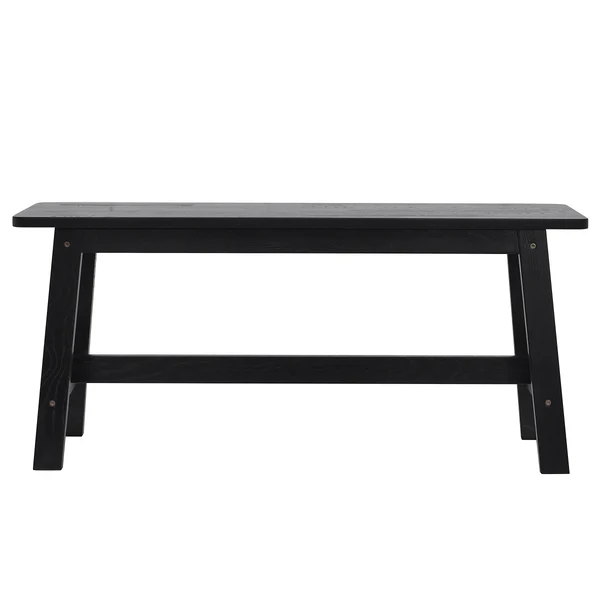 Garderobenbank Woods Cross - 100 cm - Eiche massiv - Eiche Schwarz - Image 2