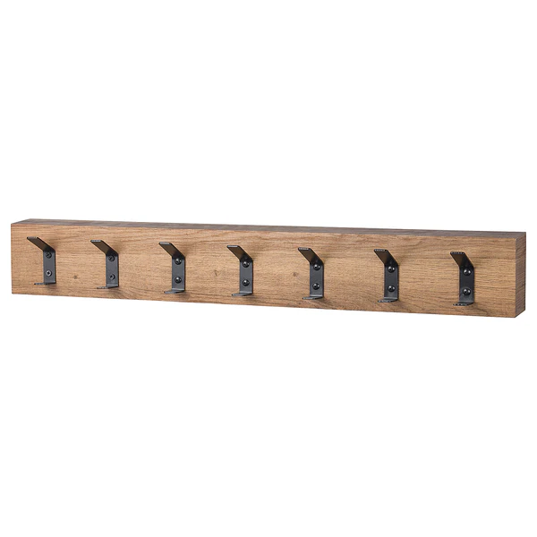 Garderobenleiste Oseru - Eiche Dekor / Schwarz - Breite: 70 cm