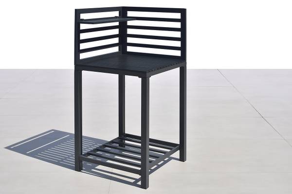 Gartenküchenecktisch Portol - Aluminium / Kunststoff - Schwarz - Image 8