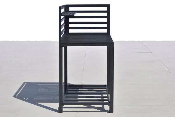 Gartenküchenecktisch Portol - Aluminium / Kunststoff - Schwarz - Image 9