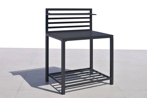Gartenküchentisch Portol - Aluminium / Kunststoff - Schwarz - Image 8