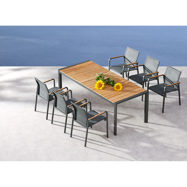 Gartenstuhl Paros - Aluminium / Textilen - Anthrazit - Image 3