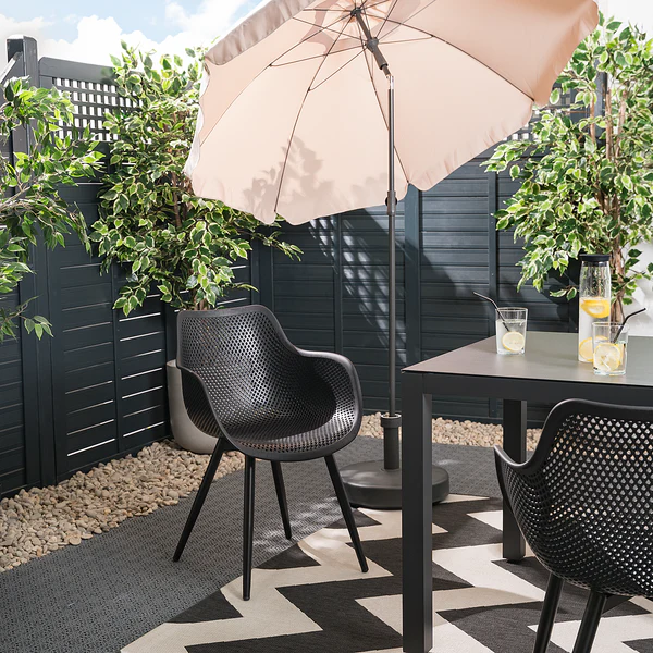 Gartenstuhl Pero aus Kunststoff 2er-Set - Stahl / Polypropylen - Schwarz - Image 2