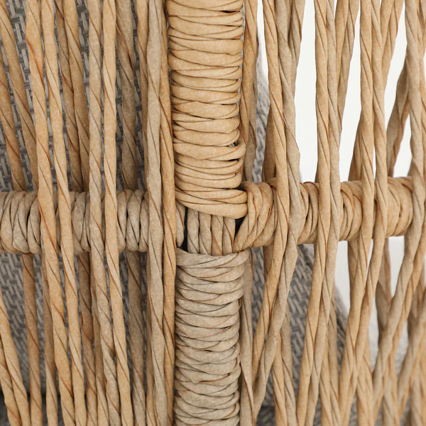 Gartenstuhl Ruvo 2er-Set - Polyrattan / Webstoff - Braun / Grau - Image 13