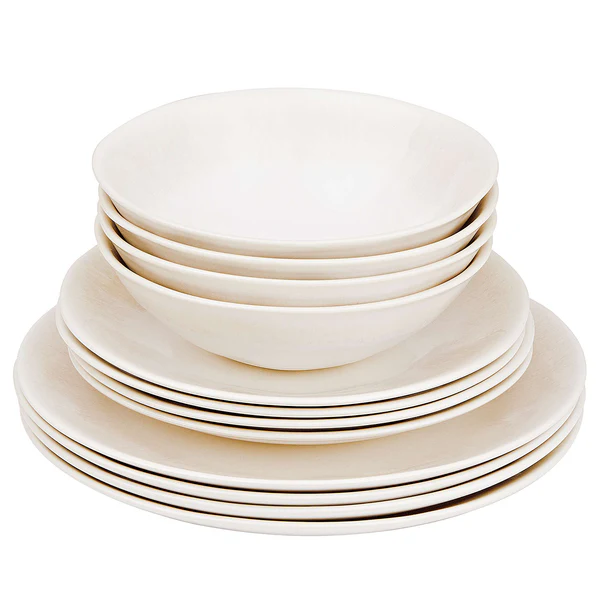 Geschirr-Set ATLANTIS 12-teilig - Steinzeug - Beige