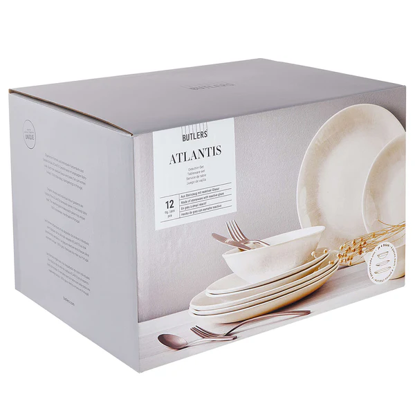 Geschirr-Set ATLANTIS 12-teilig - Steinzeug - Beige - Image 19