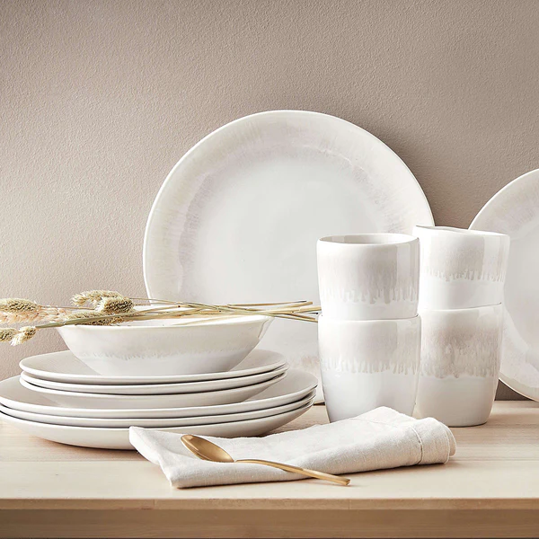 Geschirr-Set ATLANTIS 16-teilig - Beige - Steingut - Höhe: 3 cm - Image 6