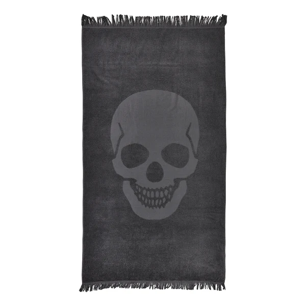 Hamamtuch Capri Skull - Baumwollstoff - Anthrazit
