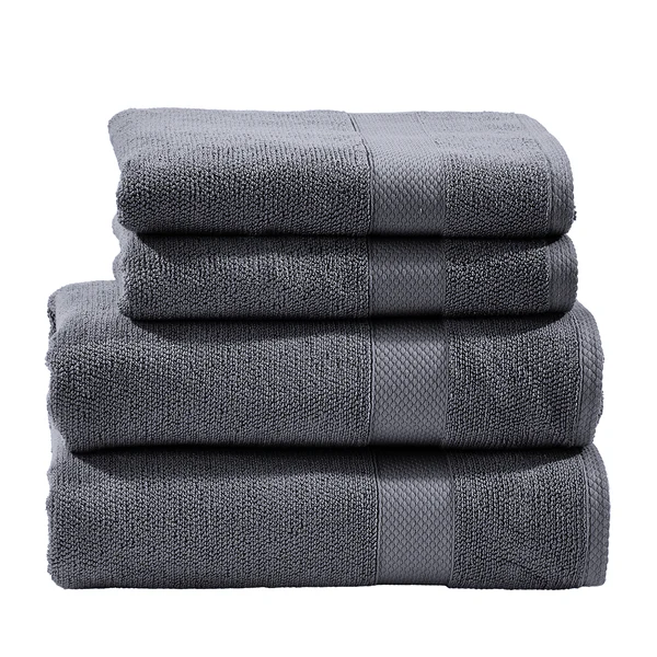 Handtuch-Set Deluxe (4-teilig) - Baumwollstoff - Anthrazit