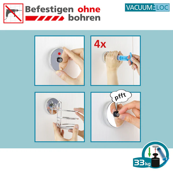 Handtuchring Vacuum-Loc Quadro - Edelstahl rostfrei / ABS - Chrom - Image 8