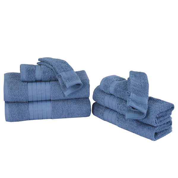Handtuchset Brunswich (8-teilig) - Baumwolle - Blau