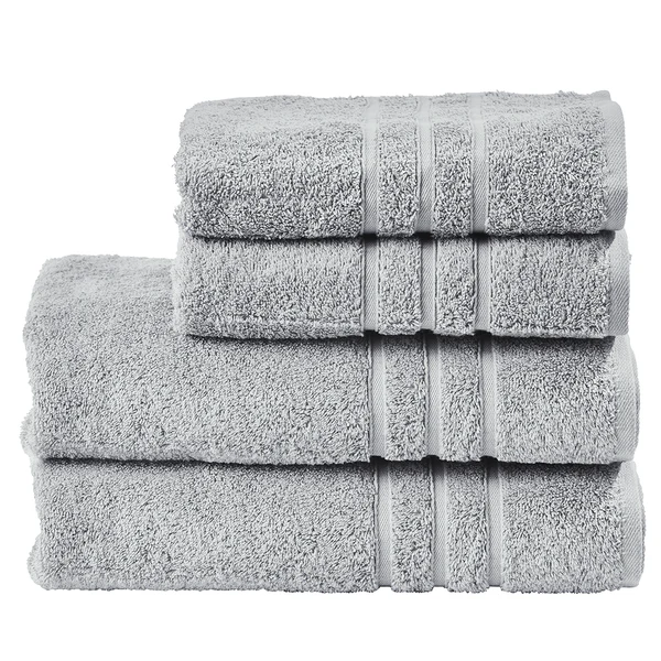 Handtuchset Daily Uni III (4-teilig) - Baumwollstoff - Silber